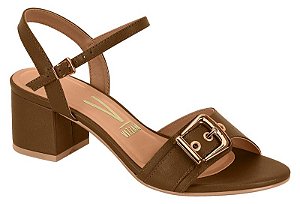 Sandalia Vizzano Salto Bloco Tira Com Fivela Detalhe Fivela Capuccino