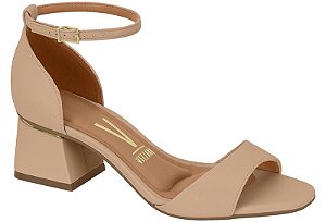 Sandalia Vizzano Salto Bloco Tira Com Fivela Bege