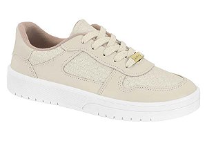Tenis Feminino Moleca Casual Com Cadarço  Branco Off