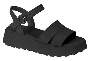 Sandalia Moleca Flatform Tratorada Tira Com Fivela  Preto