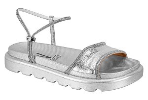 Papete Vizzano Metalizada Com Strass Tira Calce Facil Prata