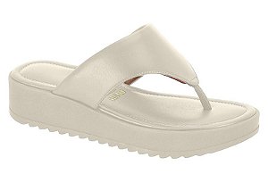 Tamanco Vizzano Calce Facil Flat Correia Lisa Tratorada Branco Off