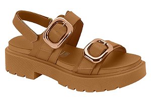 Papete Vizzano Sandalia Tratorada Tira Com Fivela Velcro Camel