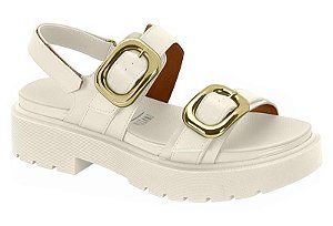 Papete Vizzano Sandalia Tratorada Tira Com Fivela Velcro Branco Off
