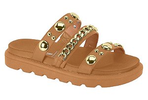 Papete Vizzano Tira Com Tachas E Correntes Calce Facil Camel