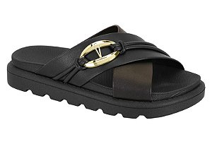 Papete Vizzano Tira Em X Calce Facil Com Detalhe Dourado Preto