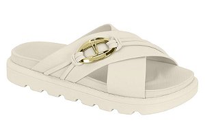 Papete Vizzano Tira Em X Calce Facil Com Detalhe Dourado Branco Off