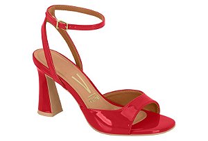 Sandalia Vizzano Salto Geometrico Verniz Tira Com Fivela Vermelho