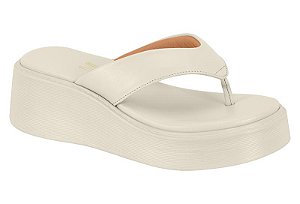 Tamanco Vizzano Flatform Correia Lisa Calce Facil Branco Off