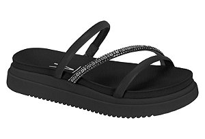 Papete Vizzano Solado Alto Tira Com Strass Calce Facil Preto