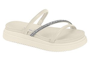 Papete Vizzano Solado Alto Tira Com Strass Calce Facil Branco Off