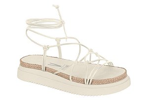 Papete Vizzano Sandalia Tira Amarração Branco Off