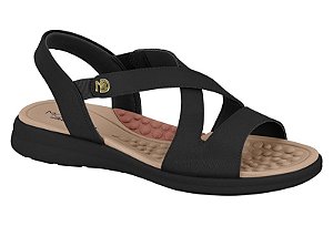 Sandalia Modare Conforto Com Tiras Papete Calce Facil Preto