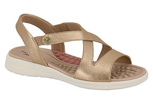 Sandalia Modare Conforto Com Tiras Papete Calce Facil Dourado