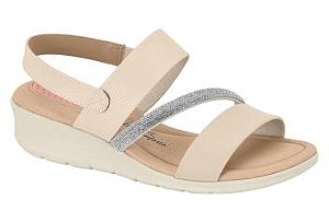 Sandália Modare Conforto Calce Facil Tira Strass Branco Off/Cristal