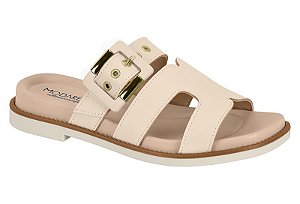 Sandalia Modare Conforto Calce Facil Tira Com Fivela Creme