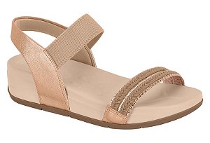 Sandalia Modare Conforto Calce Facil Tiras Com Pedras Nude