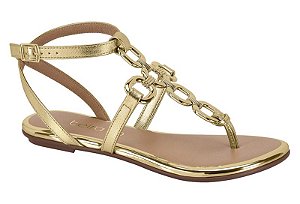 Rasteira Beira Rio Com Corrente Dourado