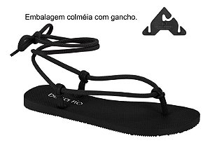 Sandalia Beira Rio Rasteira Amarração Preto