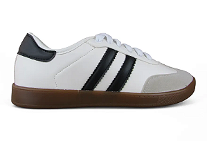 Tenis Littz Samba Com Cadarço Casual Urbano Branco/Preto