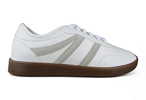 Tenis Casual Littz Com Listras Cadarço Urbano Branco