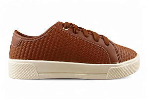 Tenis Casual Littz Com Cadarço Urbano Caramelo