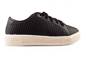 Tenis Casual Littz Com Cadarço Urbano Preto/Preto