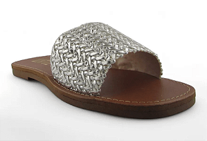 Rasteira Littz Calce Facil Metallizada Tala Prata