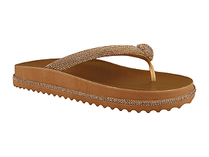 Papete Littz Metalizada Calce Facil Correia Strass Bronze