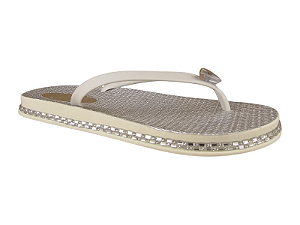 Chinelo Littz Com Pedraria Correia Adorno Prata