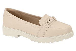Mocassim Modare Detalhe De Corrente Tratorado Creme
