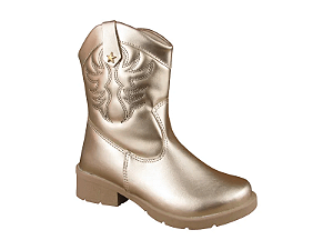 Bota Texana Fuffy Salto Bloco Ouro