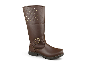Bota Infantil Montaria Fuffy Com Detalhe Dourado Cafe