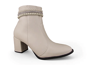 Bota Marina Carvalho Salto Bloco Com Tiras Off White