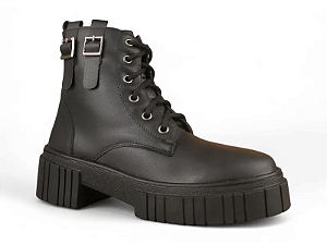 Bota Coturno Donna Lolita Cano Media Com Fivela Preto