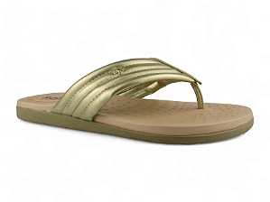 Chinelo Softli Com Correia Metalizada Super Conforto Light/Gold
