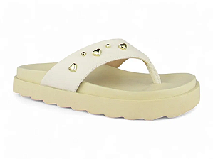 Tamanco Flat Softili Tira Com Detalhe De Coração Off White