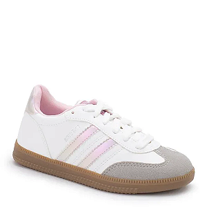 Tênis Infantil Sua Cia Bloguerinha Com Listras Branco/Rosa