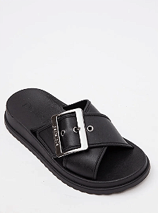 Chinelo Petite Jolie Feat Correia Com Fivela Preto