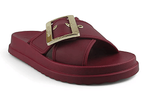 Chinelo Petite Jolie Feat Correia Com Fivela Merlot