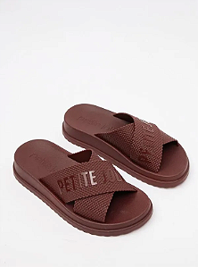 Chinelo Petite Jolie Smash Flat Tira Em X Brown