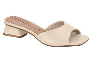 Tamanco Beira Rio Salto Bloco Tira Unica Calce Facil Creme