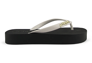 Chinelo Petite Jolie Fresh Up Solado Alto White/Preto