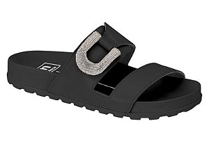 Papete Moleca Com Detalhe De Strass Calce Facil Preto