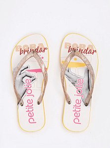 Chinelo Petite Jolie Estampado Branco/Fun