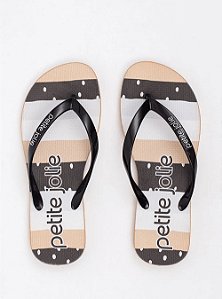 Chinelo Petite Jolie Estampado Preto/Geometrico