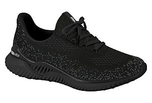 Tenis Meia Actvitta Esportivo Com Cadarço Leve Preto/Grafite