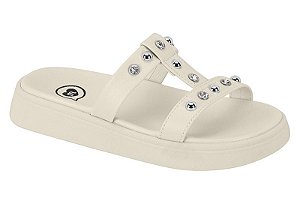 Papete Meninas Molekinha Com Spike Branco Branco Off