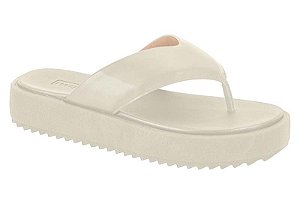 Tamanco Moleca FlatForm Chinelo Solado Alto Calce Facil Branco OFF