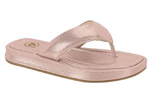 Tamanco Infantil Molekinha Flatform Tira Dedo Metalizada Rosa